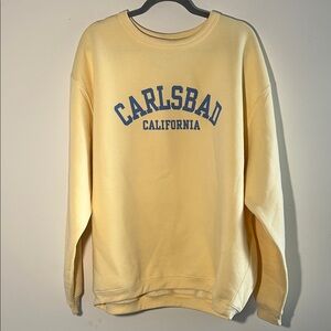 Carlsbad California Women's Yellow Crew Neck Sweater